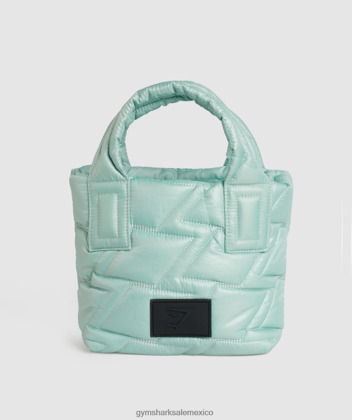 Gymshark bolso tote acolchado verde azulado helado unisexo 04BZTL1080 - Gymshark México
