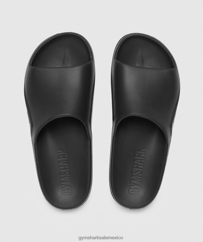 Gymshark diapositivas del día de descanso negro unisexo 04BZTL1062 - Gymshark Mujer