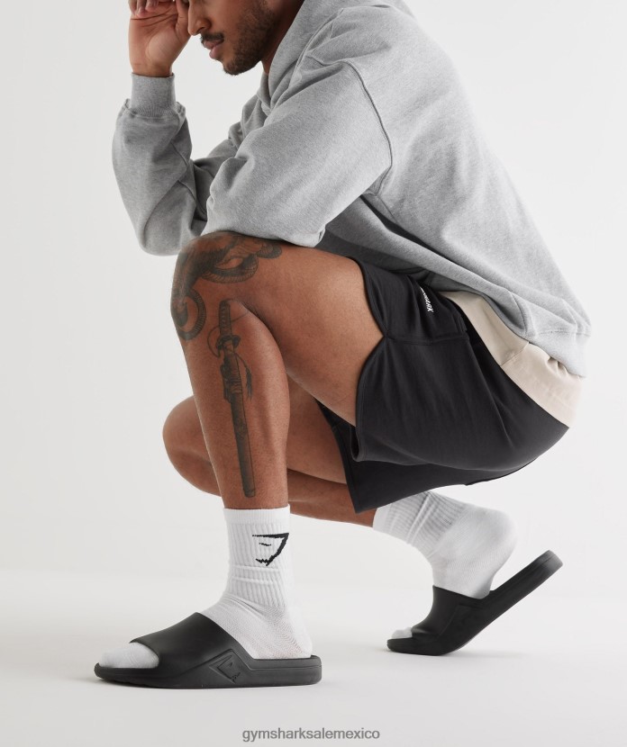 Gymshark diapositivas del día de descanso negro unisexo 04BZTL1062 - Gymshark Mujer