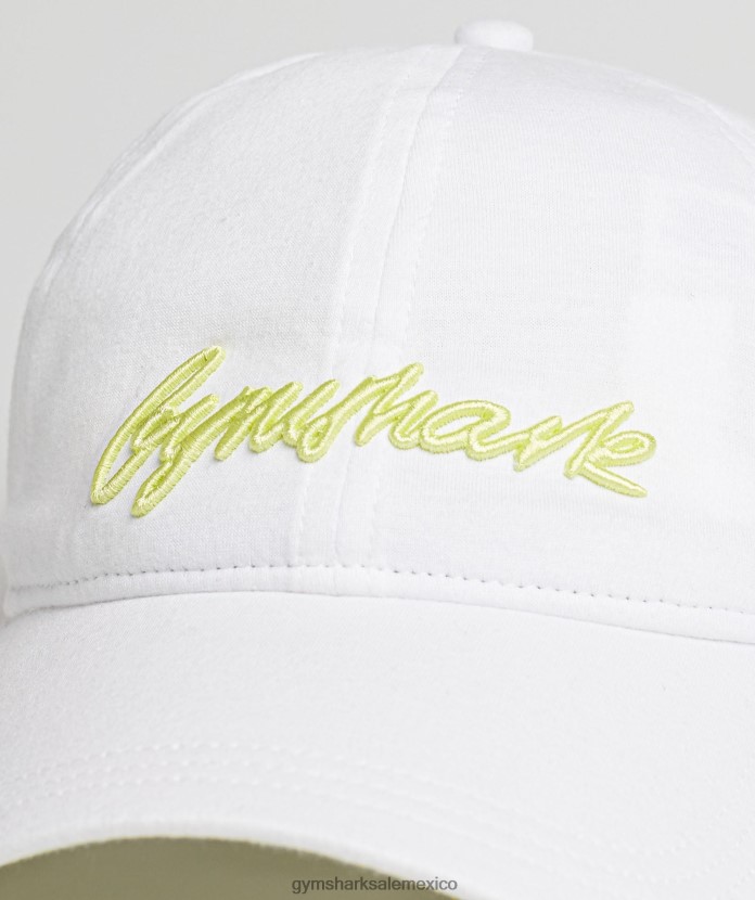 Gymshark gorra de béisbol con escritura a mano blanco/verde luciérnaga unisexo 04BZTL1123 - Gymshark Hombre