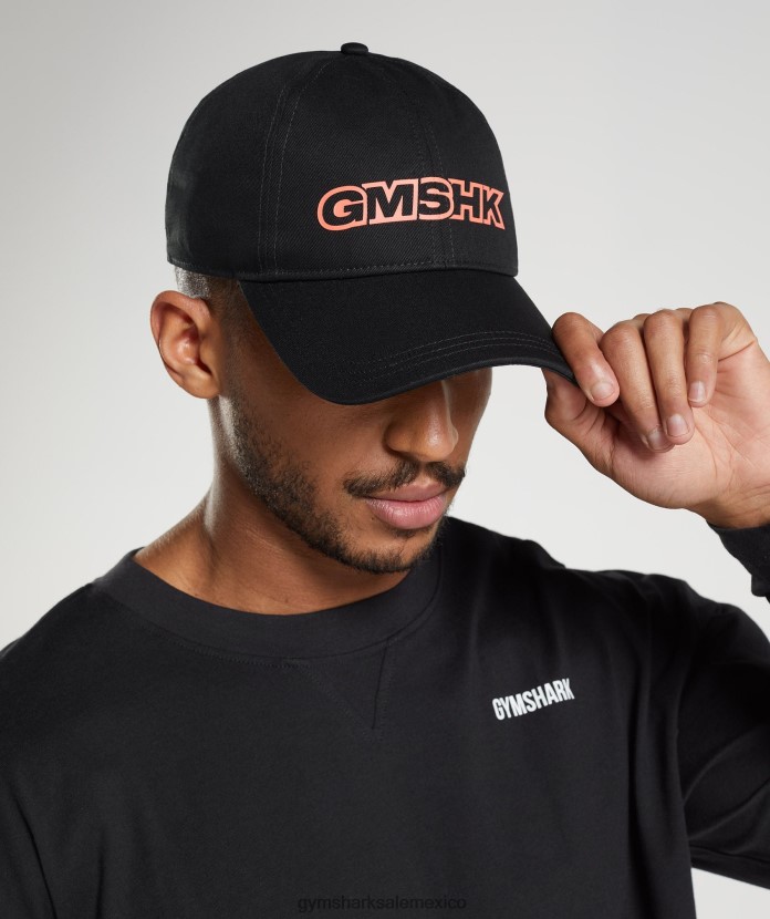 Gymshark gorra de béisbol gmshk negro/naranja solsticio unisexo 04BZTL1126 - Gymshark Sale
