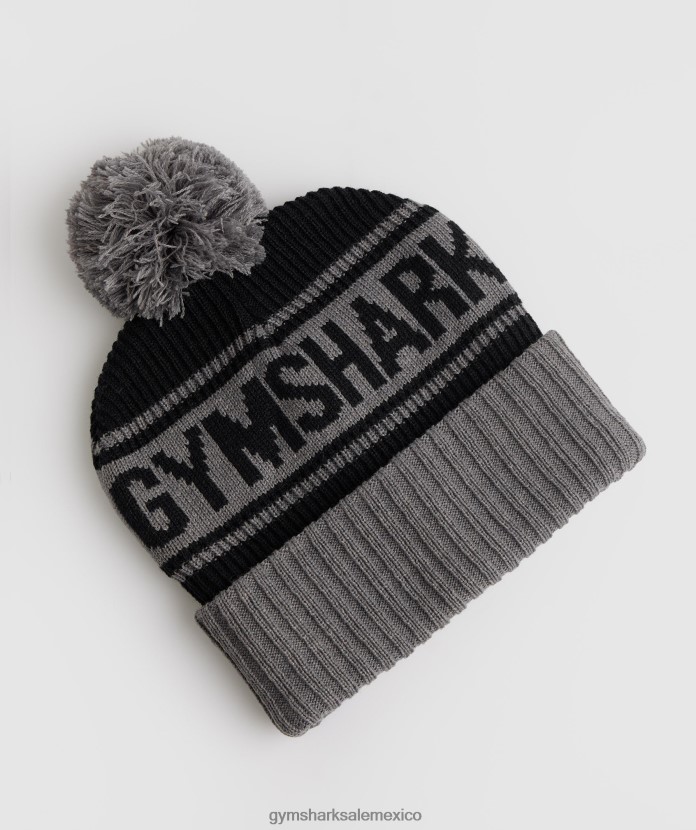 Gymshark gorro con pompón negro/gris moneda unisexo 04BZTL1142 - Gymshark México