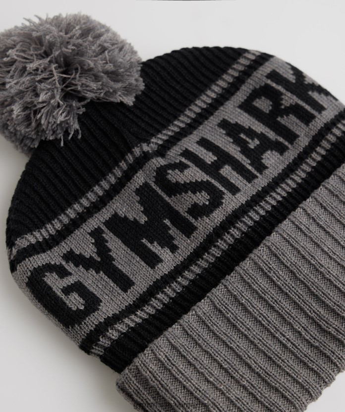 Gymshark gorro con pompón negro/gris moneda unisexo 04BZTL1142 - Gymshark México