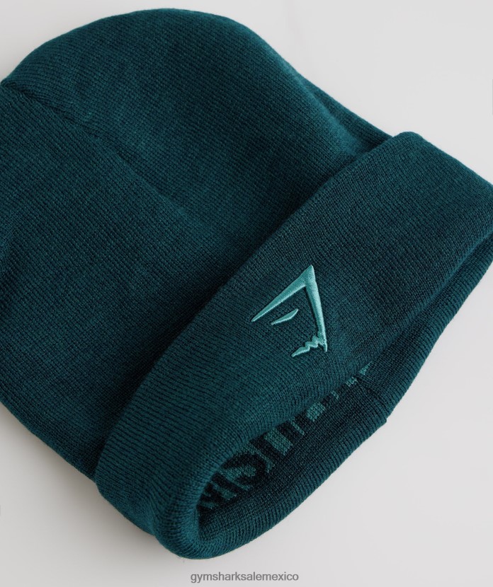 Gymshark gorro reversible en jacquard verde azulado invierno/azul pizarra unisexo 04BZTL1144 - Gymshark Mujer