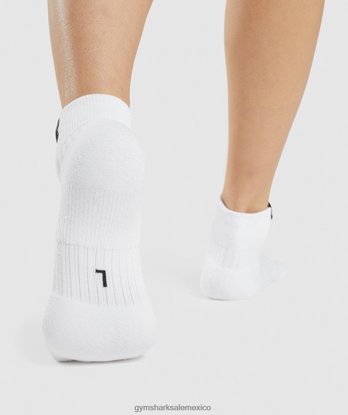 Gymshark calcetines deportivos con lengüeta tejida, paquete de 3 blanco unisexo 04BZTL1102 - Gymshark México