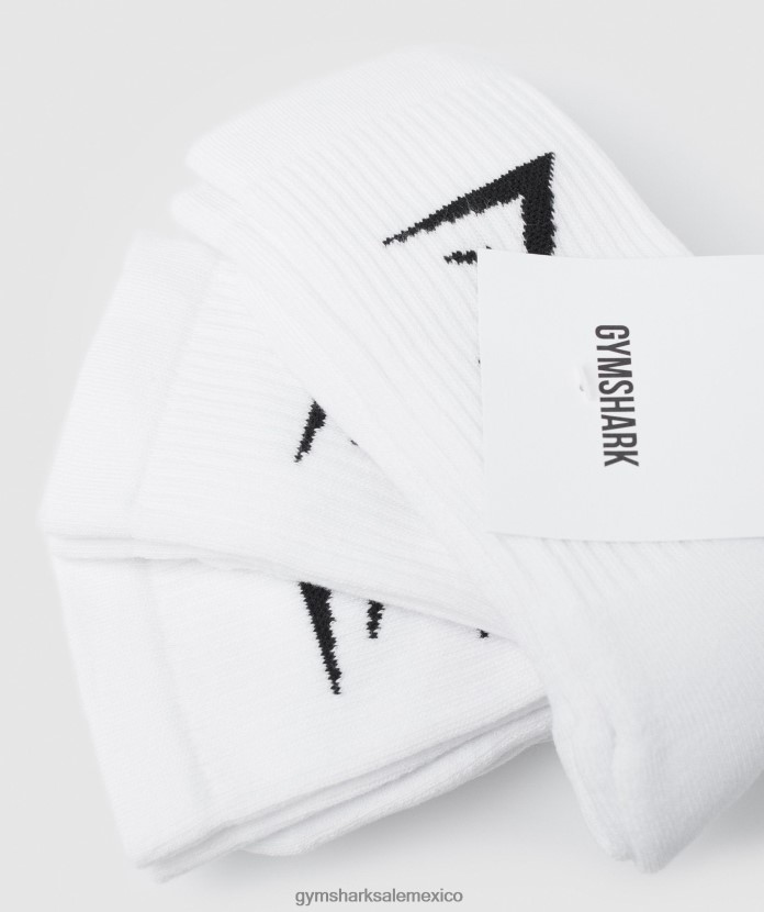 Gymshark calcetines deportivos, paquete de 3 blanco unisexo 04BZTL1095 - Gymshark Mexico