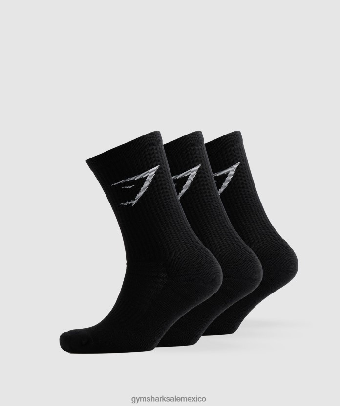 Gymshark calcetines deportivos, paquete de 3 negro unisexo 04BZTL1084 - Gymshark Mexico