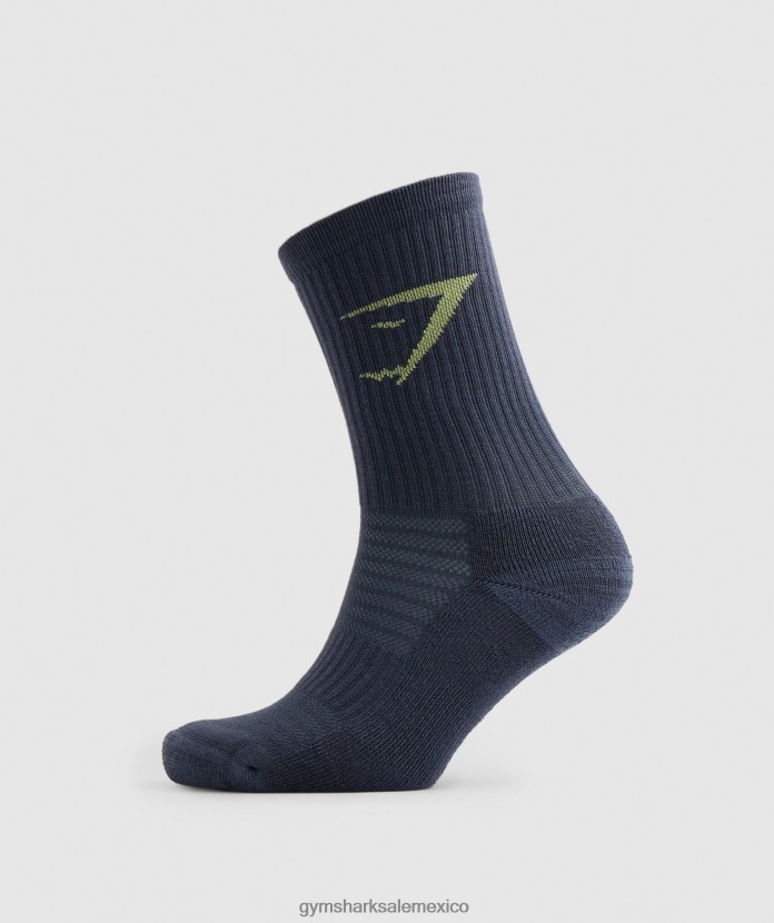 Gymshark calcetines deportivos, paquete de 3 verde/gris/azul unisexo 04BZTL1099 - Gymshark Mujer