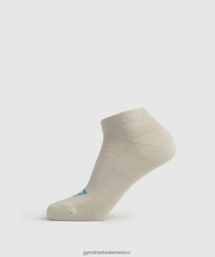 Gymshark calcetines tobilleros paquete de 3 azul/verde joya/gris guijarro unisexo 04BZTL1105 - Gymshark Mexico