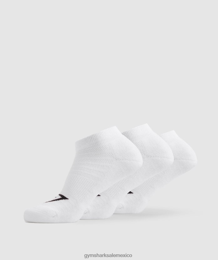Gymshark calcetines tobilleros paquete de 3 blanco unisexo 04BZTL1101 - Gymshark Sale