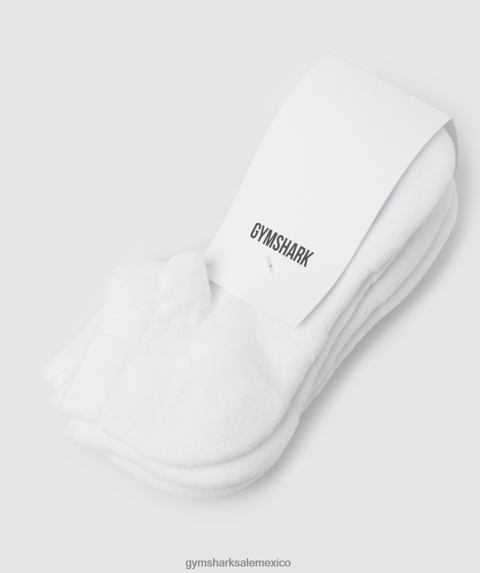 Gymshark calcetines tobilleros paquete de 3 blanco unisexo 04BZTL1101 - Gymshark Sale