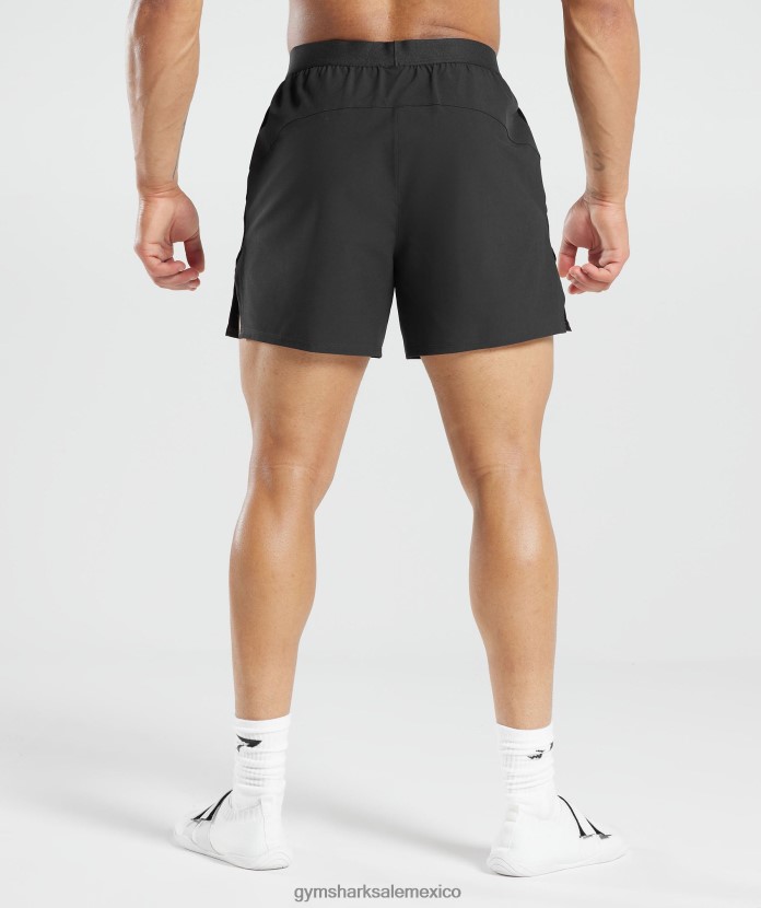 Gymshark 315 pantalones cortos tejidos negro hombres 04BZTL547 - Gymshark Mexico