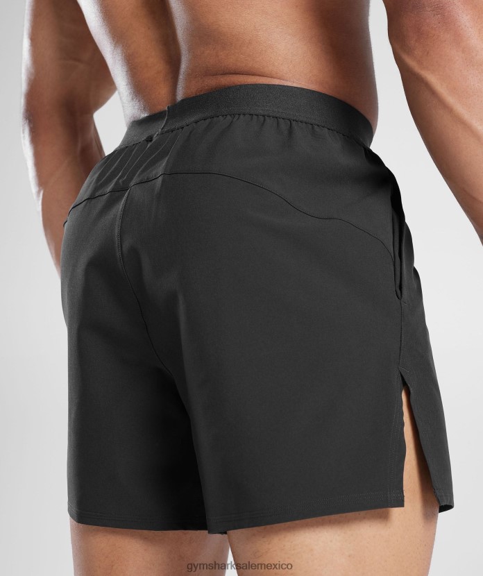 Gymshark 315 pantalones cortos tejidos negro hombres 04BZTL547 - Gymshark Mexico