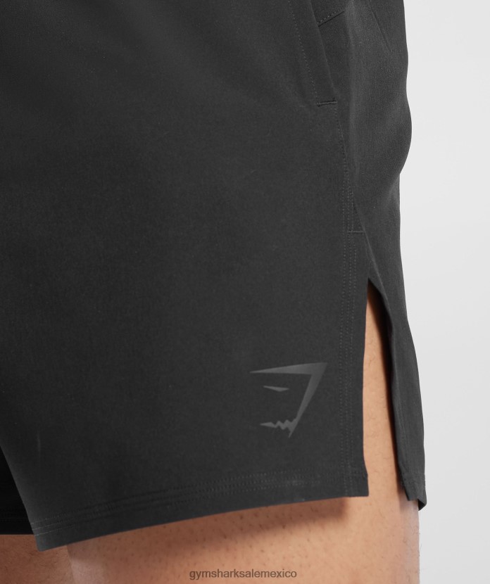 Gymshark 315 pantalones cortos tejidos negro hombres 04BZTL547 - Gymshark Mexico