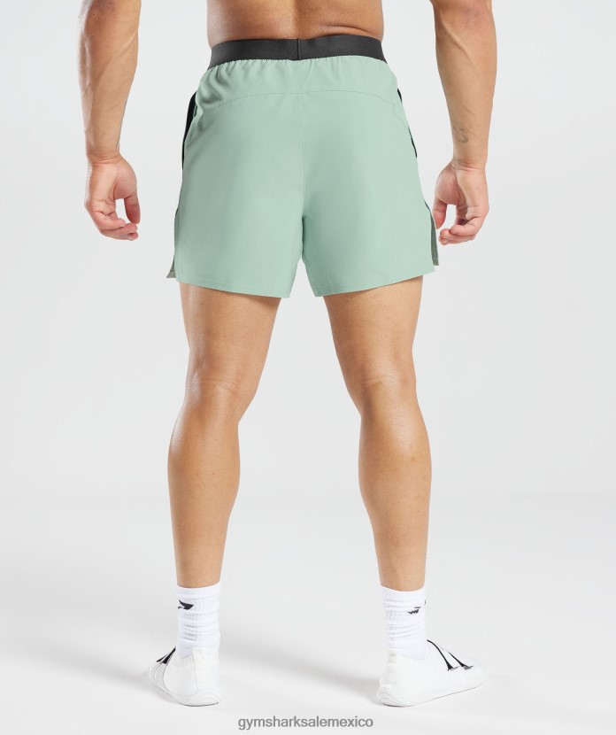 Gymshark 315 pantalones cortos tejidos verde azulado helado hombres 04BZTL545 - Gymshark Hombre