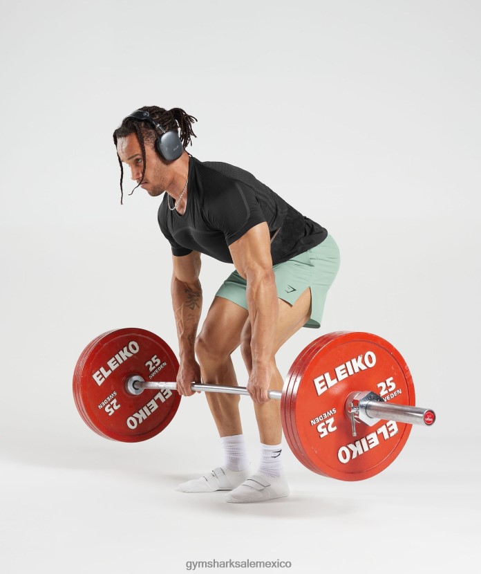 Gymshark 315 pantalones cortos tejidos verde azulado helado hombres 04BZTL545 - Gymshark Hombre