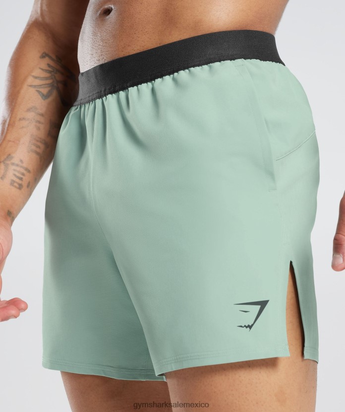 Gymshark 315 pantalones cortos tejidos verde azulado helado hombres 04BZTL545 - Gymshark Hombre