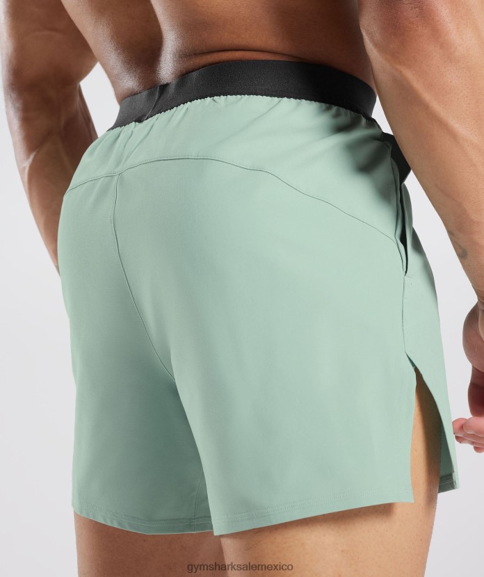 Gymshark 315 pantalones cortos tejidos verde azulado helado hombres 04BZTL545 - Gymshark Hombre