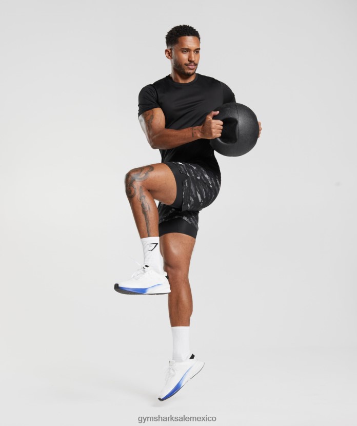 Gymshark deporte 5 pantalones cortos 2 en 1 gris ónix/negro hombres 04BZTL522 - Gymshark Mexico