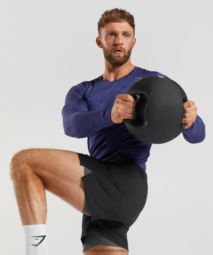 Gymshark deporte 5 pantalones cortos 2 en 1 negro/gris silueta hombres 04BZTL516 - Gymshark Mujer