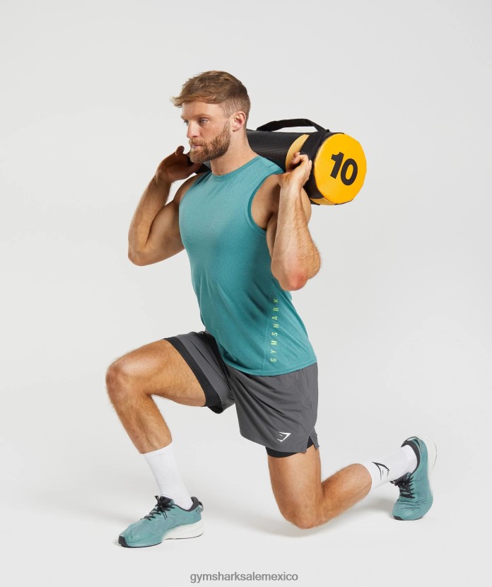 Gymshark deporte 5 pantalones cortos 2 en 1 silueta gris/negro hombres 04BZTL551 - Gymshark Mujer