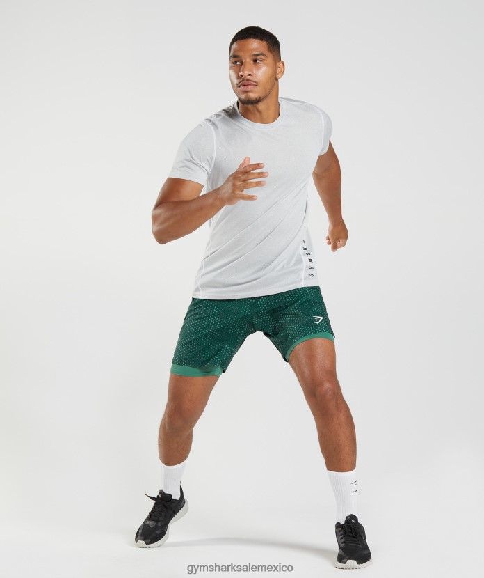 Gymshark deporte 7 pantalones cortos 2 en 1 hoya verde hombres 04BZTL564 - Gymshark México