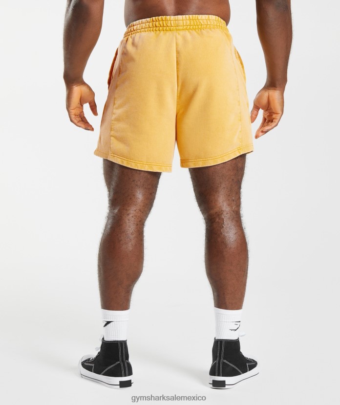 Gymshark lavado a presión 5 pantalones cortos amarillo soleado hombres 04BZTL562 - Gymshark Mexico