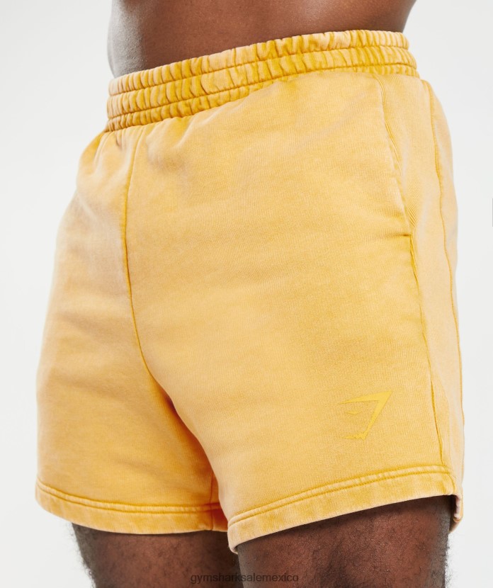Gymshark lavado a presión 5 pantalones cortos amarillo soleado hombres 04BZTL562 - Gymshark Mexico