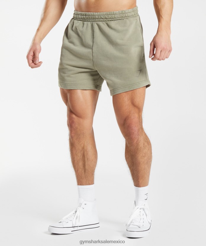 Gymshark lavado a presión 5 pantalones cortos marrón crudo hombres 04BZTL512 - Gymshark Mexico