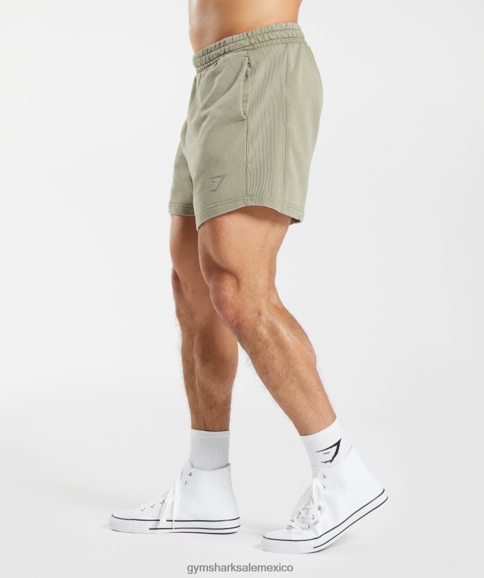 Gymshark lavado a presión 5 pantalones cortos marrón crudo hombres 04BZTL512 - Gymshark Mexico