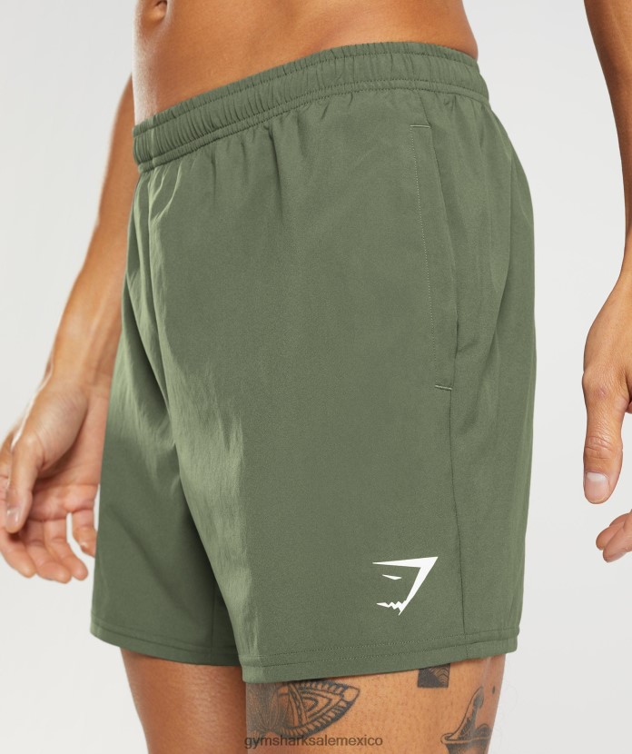 Gymshark llegada 5 pantalones cortos núcleo de oliva hombres 04BZTL517 - Gymshark Mexico
