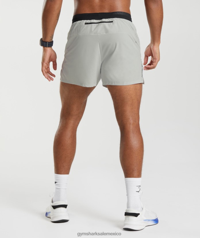Gymshark pantalones cortos apex run 4 gris claro hombres 04BZTL539 - Gymshark México