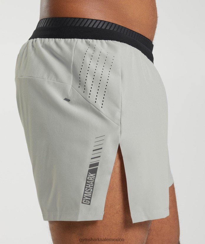 Gymshark pantalones cortos apex run 4 gris claro hombres 04BZTL539 - Gymshark México