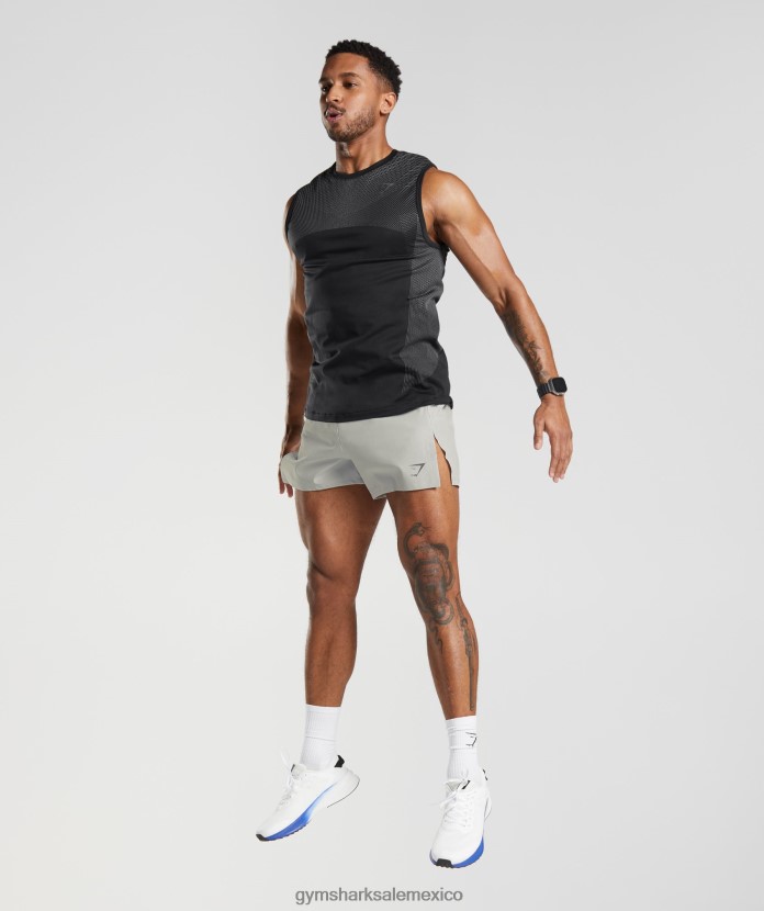 Gymshark pantalones cortos apex run 4 gris claro hombres 04BZTL539 - Gymshark México