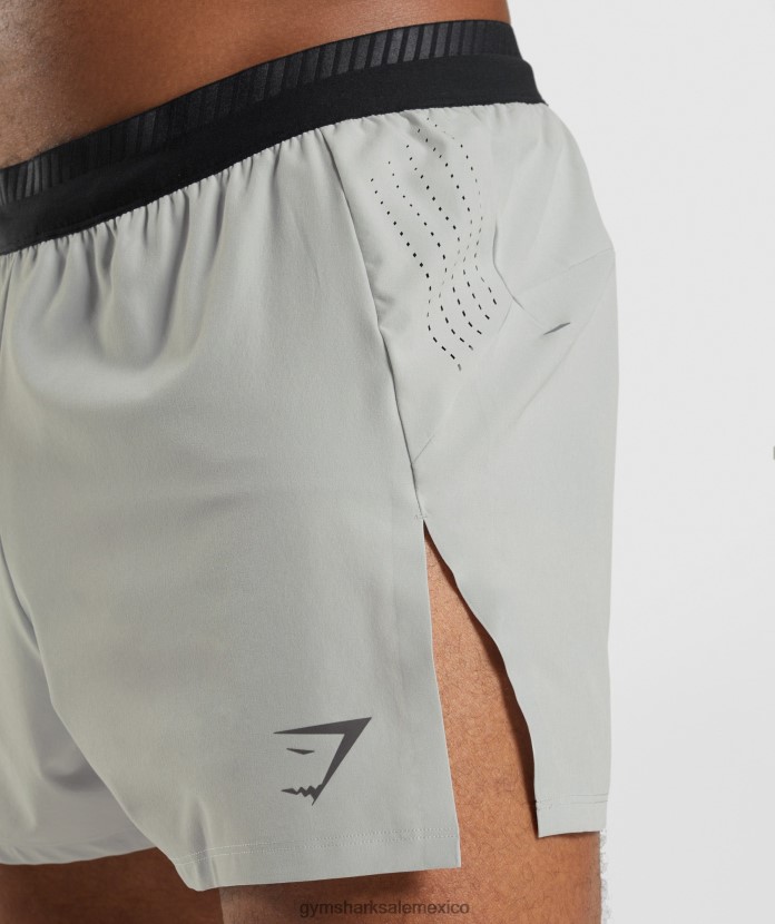 Gymshark pantalones cortos apex run 4 gris claro hombres 04BZTL539 - Gymshark México