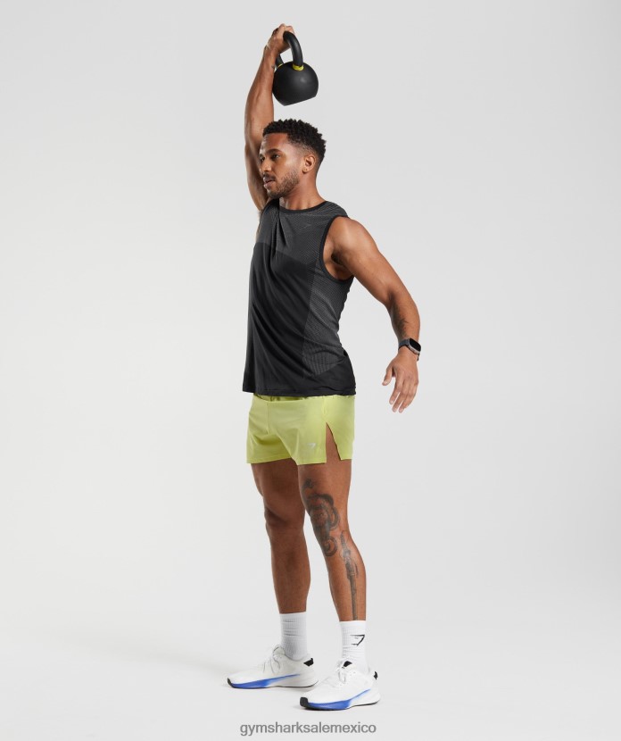 Gymshark pantalones cortos apex run 4 luciérnaga verde hombres 04BZTL537 - Gymshark Mexico