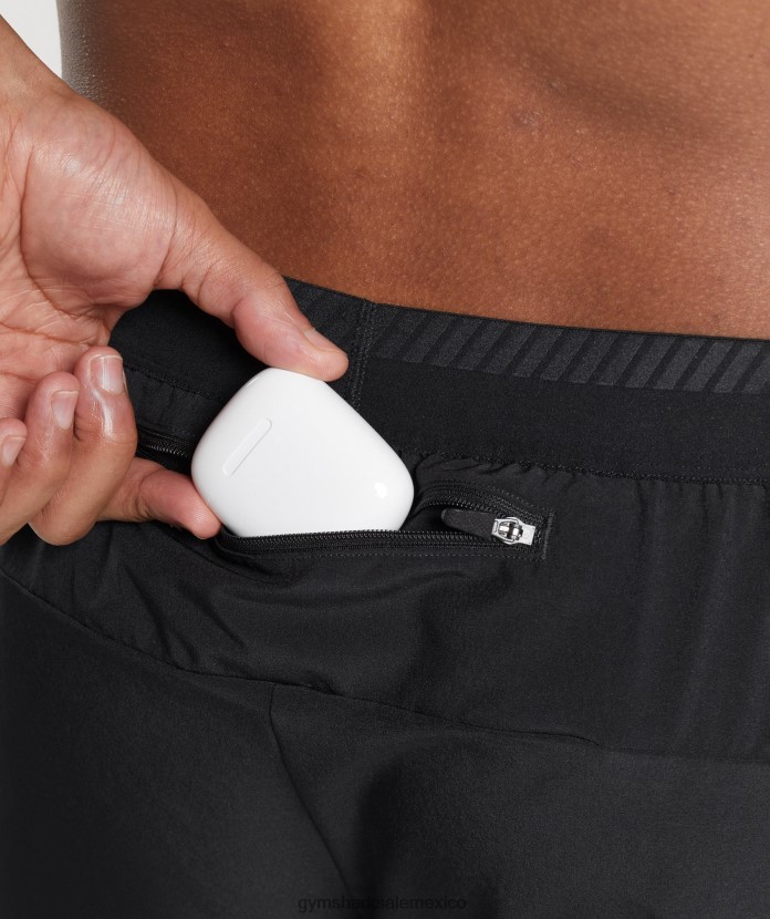 Gymshark pantalones cortos apex run 4 negro hombres 04BZTL523 - Gymshark Sale