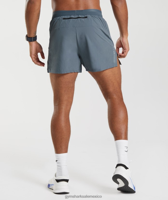 Gymshark pantalones cortos apex run 4 noche azul hombres 04BZTL542 - Gymshark Mexico