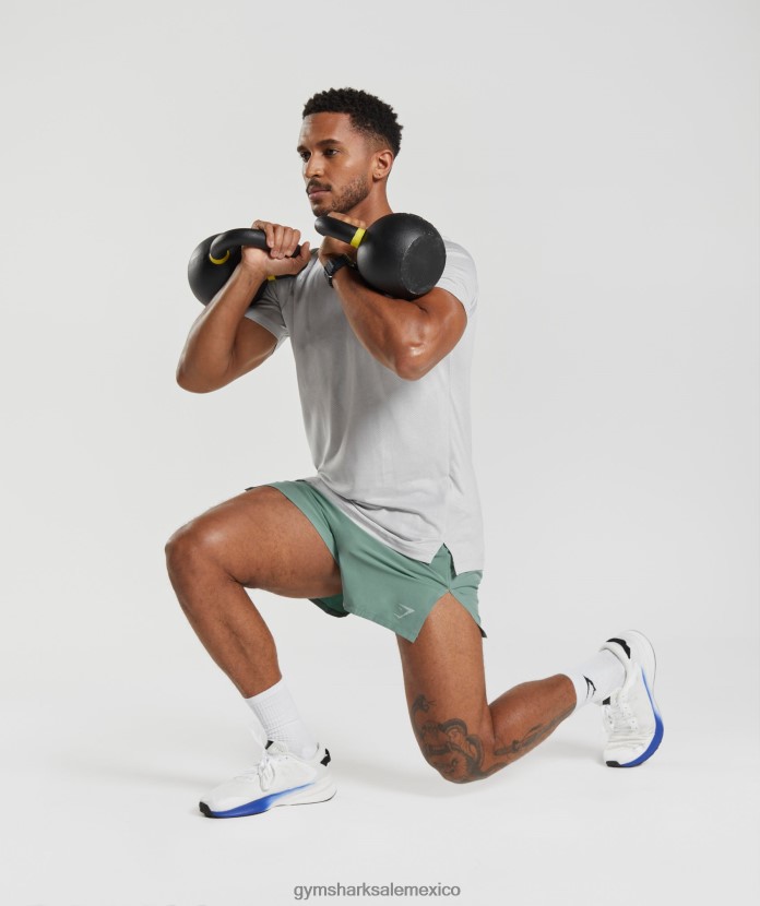 Gymshark pantalones cortos apex run 4 tinta verde azulado hombres 04BZTL543 - Gymshark Sale