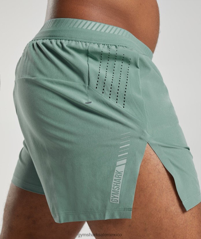 Gymshark pantalones cortos apex run 4 tinta verde azulado hombres 04BZTL543 - Gymshark Sale