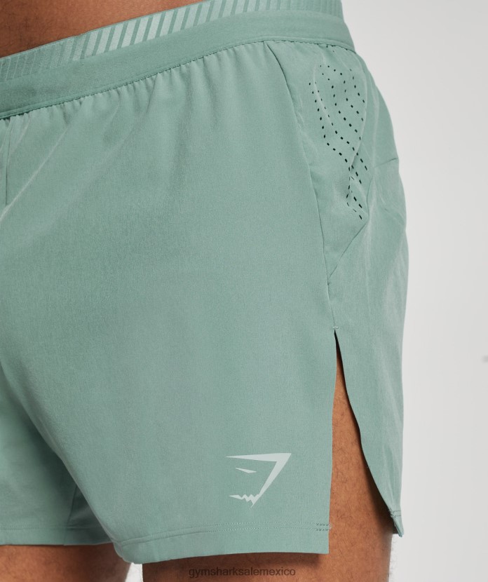 Gymshark pantalones cortos apex run 4 tinta verde azulado hombres 04BZTL543 - Gymshark Sale