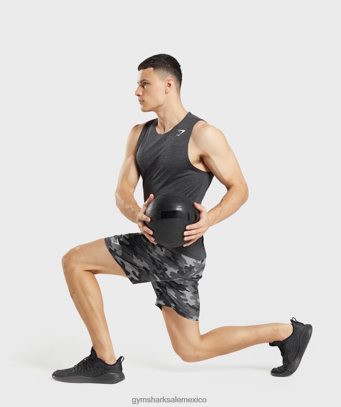 Gymshark pantalones cortos de llegada estampado gris hombres 04BZTL534 - Gymshark México