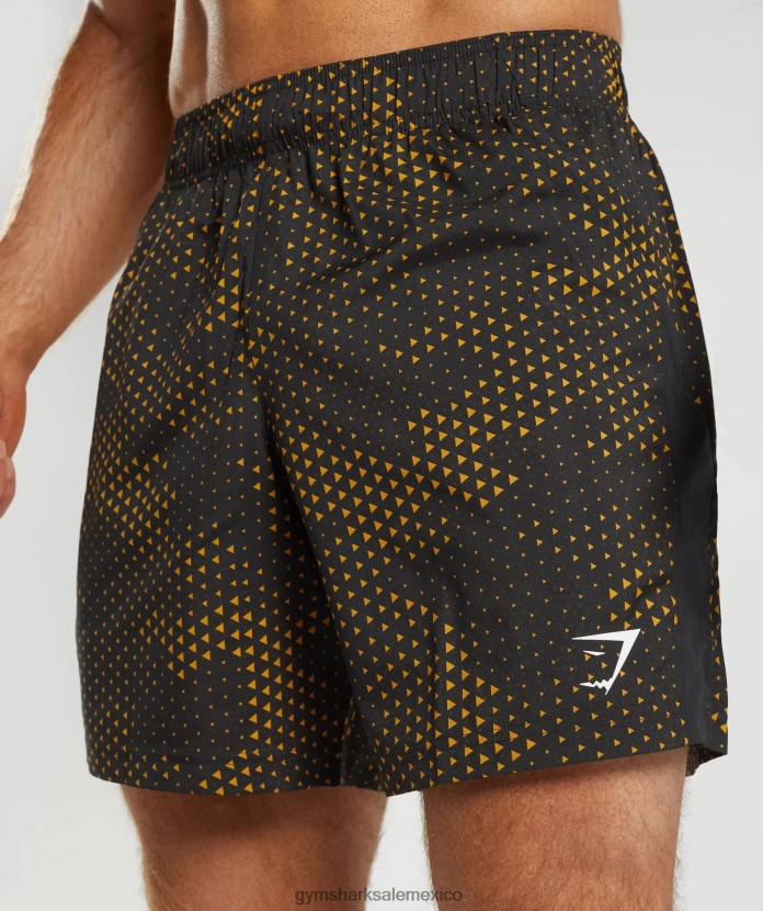 Gymshark pantalones cortos deportivos estampado amarillo cúrcuma hombres 04BZTL552 - Gymshark Mexico
