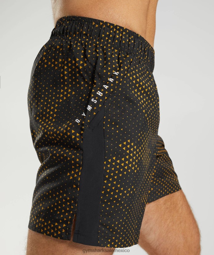 Gymshark pantalones cortos deportivos estampado amarillo cúrcuma hombres 04BZTL552 - Gymshark Mexico