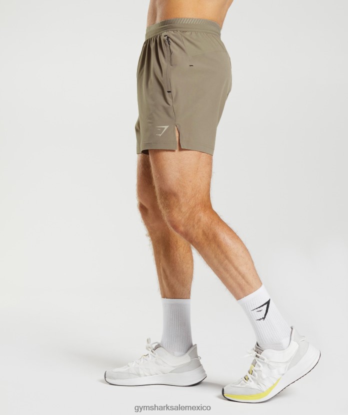 Gymshark pantalones cortos híbridos apex 5 marrón terroso hombres 04BZTL550 - Gymshark Hombre