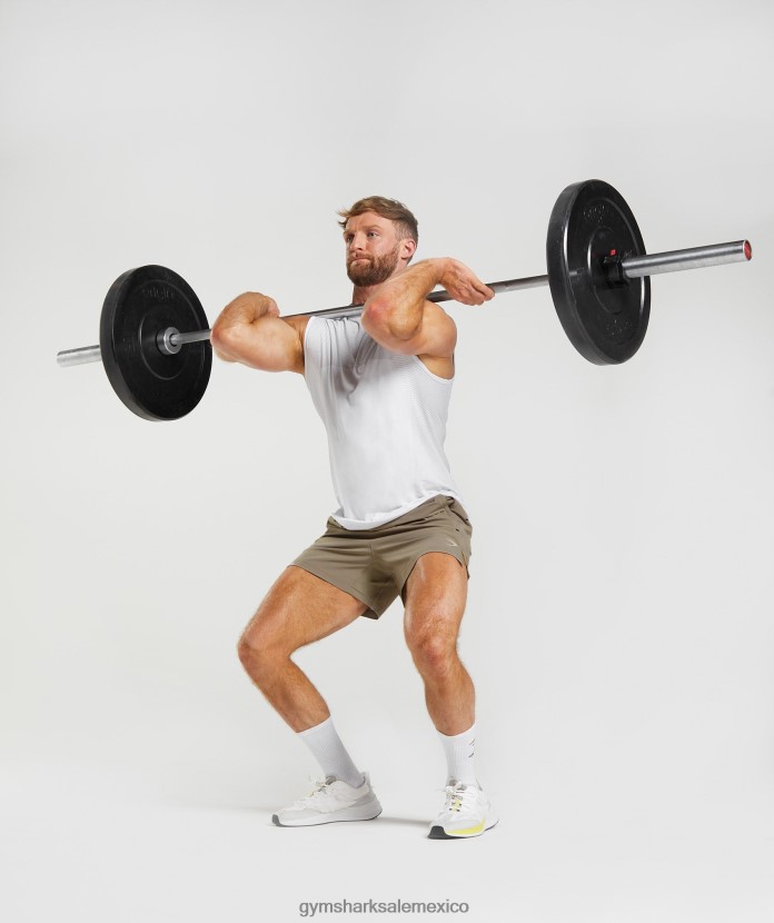 Gymshark pantalones cortos híbridos apex 5 marrón terroso hombres 04BZTL550 - Gymshark Hombre