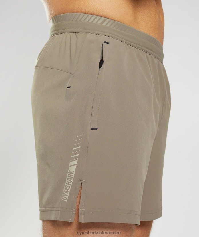 Gymshark pantalones cortos híbridos apex 5 marrón terroso hombres 04BZTL550 - Gymshark Hombre