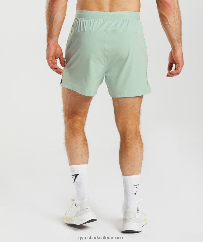 Gymshark pantalones cortos híbridos apex 5 verde azulado helado hombres 04BZTL549 - Gymshark México