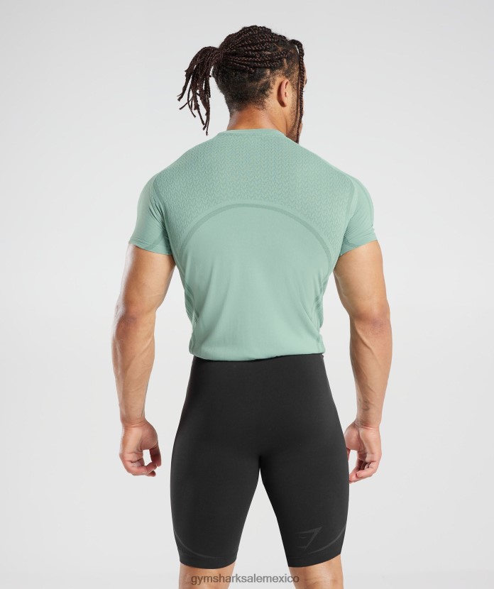 Gymshark camiseta 315 sin costuras verde azulado escarchado/verde azulado tinta hombres 04BZTL779 - Gymshark México