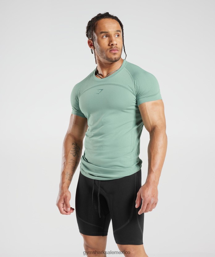 Gymshark camiseta 315 sin costuras verde azulado escarchado/verde azulado tinta hombres 04BZTL779 - Gymshark México